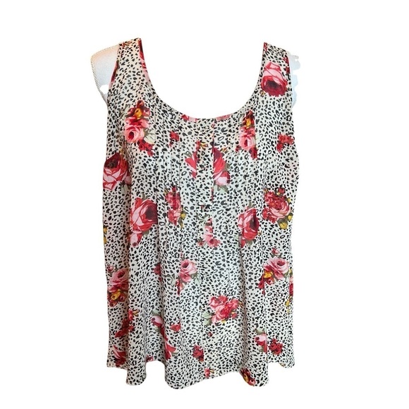 Torrid Tank Top Women's Size 1X Plus Size Floral Animal Print Tulip Back - Picture 2 of 10